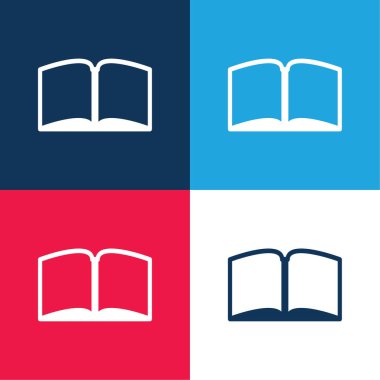 Orta mavi ve kırmızı renkte açılan kitap En az dört renk simgesi