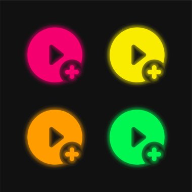Parlayan dört neon vektör simgesi ekle