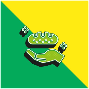 Ekmek Yeşil ve Sarı Modern 3d vektör simgesi logosu