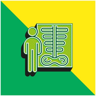 Bone Density Green and yellow modern 3d vector icon logo clipart