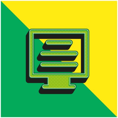 Yeşil ve sarı güncel 3d vektör simgesi logosu