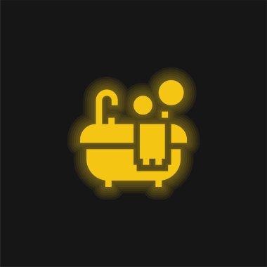 Küvet sarısı parlak neon ikonu