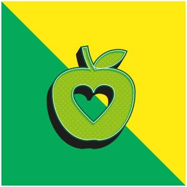 Apple Green ve sarı modern 3d vektör simgesi logosu