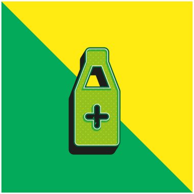 Alkol Yeşil ve Sarı Modern 3D vektör simgesi logosu