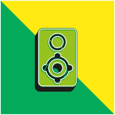 Big Speaker Green and yellow modern 3d vector icon logo clipart