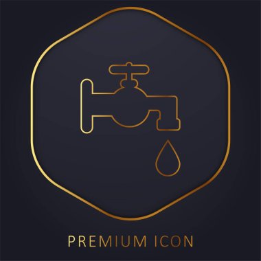 Bathroom Faucet Tool golden line premium logo or icon clipart