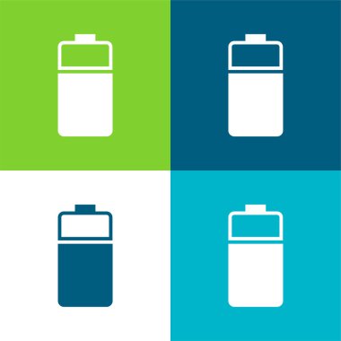 Batarya Düz 4 renk en küçük simge seti