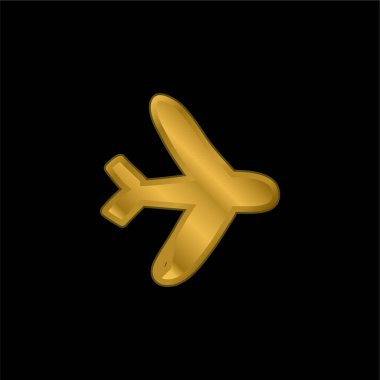 Uçak Modu altın kaplama metalik simge veya logo vektörü