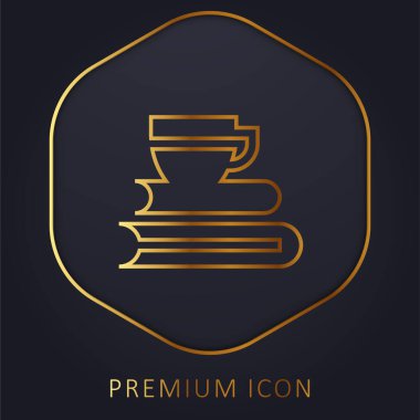 Kitaplar altın çizgi premium logo veya simge