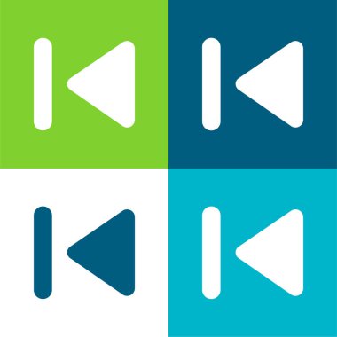 Geri Parça Düz 4 renk minimal simgesi seti