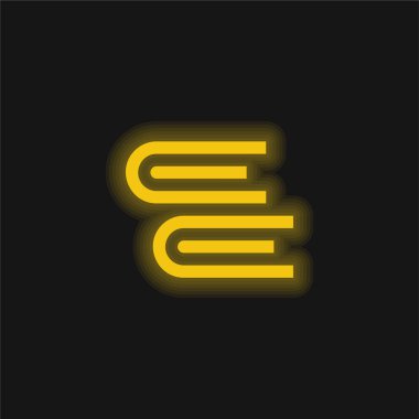 Kitaplar sarı parlak neon simgesi