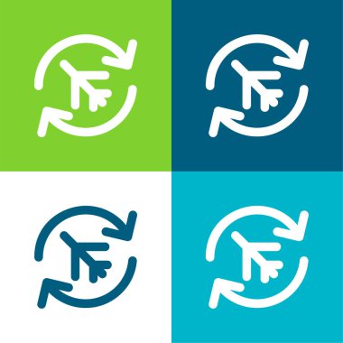 Uçak Düz 4 renk en küçük simge kümesi