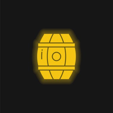 Fıçı sarı parlak neon simgesi