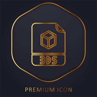 3ds altın çizgi premium logo veya simge