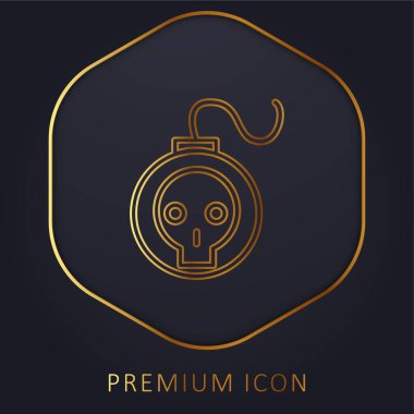 Kurukafa Ana Hattı altın çizgili logo ya da simgesi olan bomba