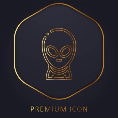 Uzaylı altın çizgisi prim logosu veya simgesi