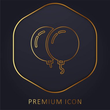 Balonlar altın çizgi prim logosu veya simgesi