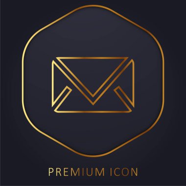 Black Closed Envelope golden line premium logo or icon clipart