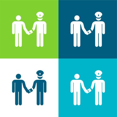 Rüşvet Düz Renk simgesi seti