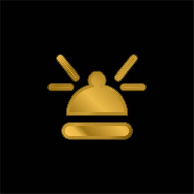 Altın kaplama metal simge veya logo vektörü