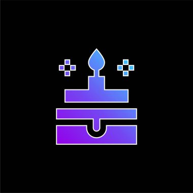 Doğum günü pastası mavi gradyan vektör simgesi