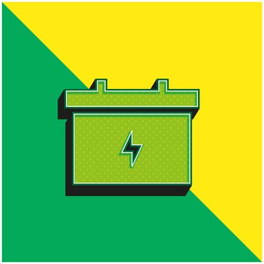 Battery Green and yellow modern 3d vector icon logo clipart