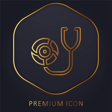 Auscultate golden line premium logo or icon clipart
