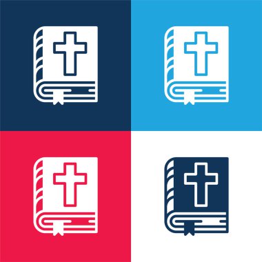 İncil mavi ve kırmızı dört renk en küçük simge kümesi