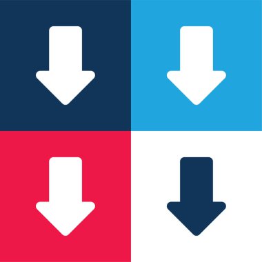 Okun işaret ettiği mavi ve kırmızı dört renk minimum simgesi