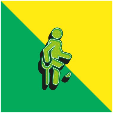 Kaza Yeşil ve Sarı Modern 3D vektör simgesi logosu