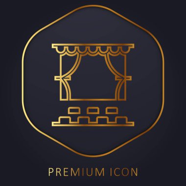 Seyirci altın çizgi prim logosu veya simgesi