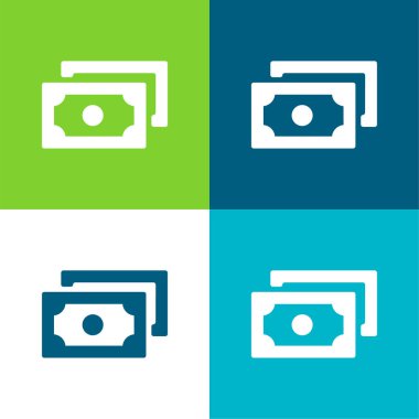 Banknotlar Düz 4 renk minimal simgesi