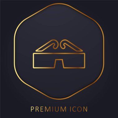 3d Gözlük Altın Hat prim logosu veya simgesi
