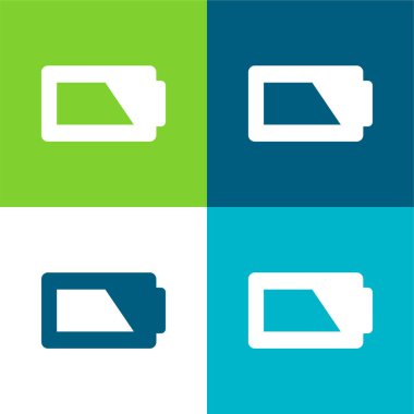 Batarya Düz 4 renk en küçük simge seti