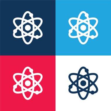 Atom mavi ve kırmızı dört renk en küçük simge kümesi