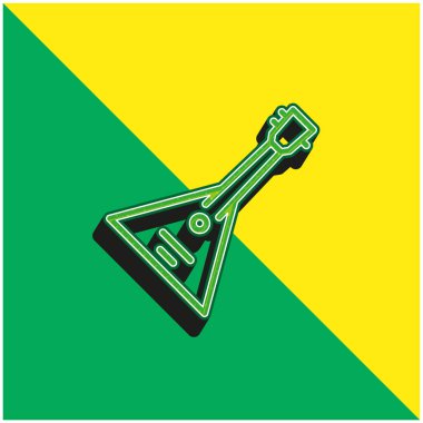 Balalaika Green and yellow modern 3d vector icon logo clipart