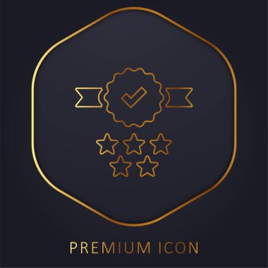 Rozet altın çizgi prim logosu veya simgesi