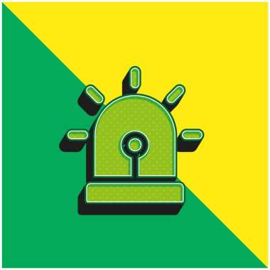 Uyarı Yeşil ve Sarı Modern 3D vektör simgesi logosu