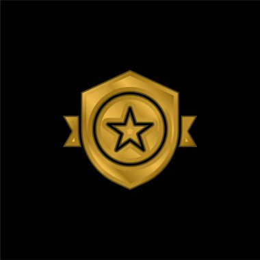Altın kaplama metalik simge veya logo vektörü ödülü