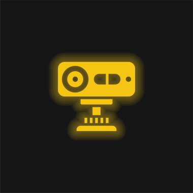 3d sensör sarı parlak neon simgesi