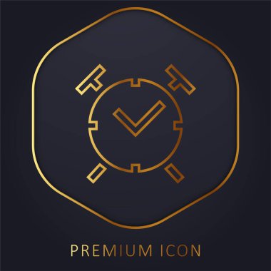 Alarm Saati altın çizgi premium logosu veya simgesi