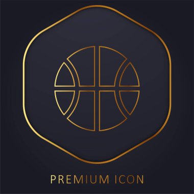 Basketbol altın çizgi premium logosu veya simgesi