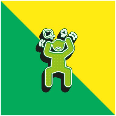 Angry Man Green and yellow modern 3d vector icon logo clipart