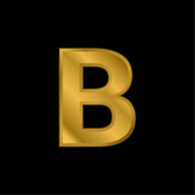 Kalın altın kaplama metalik simge veya logo vektörü