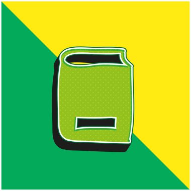 Kitap Yeşil ve Sarı Modern 3D vektör simgesi logosu