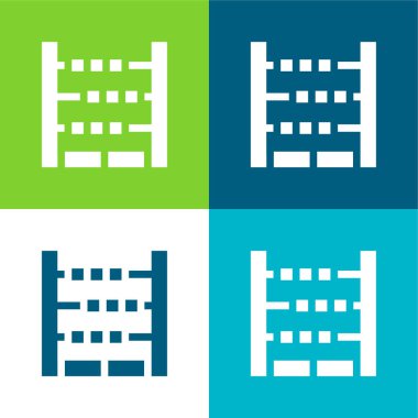 Abaküs Düz 4 renk en küçük simge kümesi