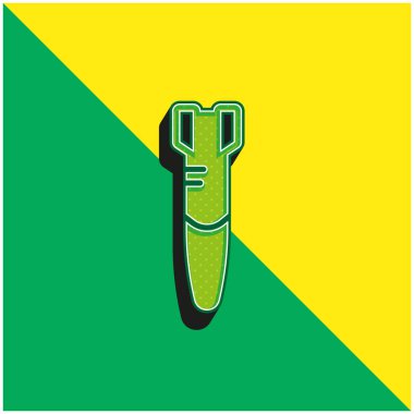 Bomba Yeşil ve Sarı modern 3D vektör simgesi logosu