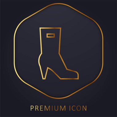 Altın çizgi prim logosunu veya simgesini çizer