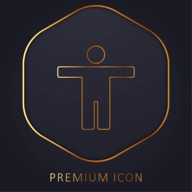 Accessability golden line premium logo or icon clipart