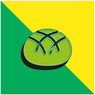 Ekmek Yeşil ve Sarı Modern 3d vektör simgesi logosu